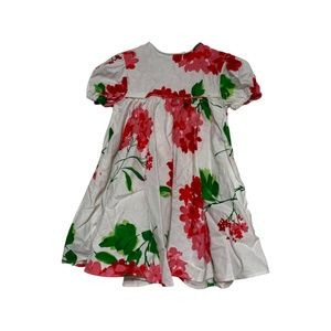 Baby Girls Vtg Plum Pudding LTD Linen Floral Puffy Sleeve Dress Sz 24mo